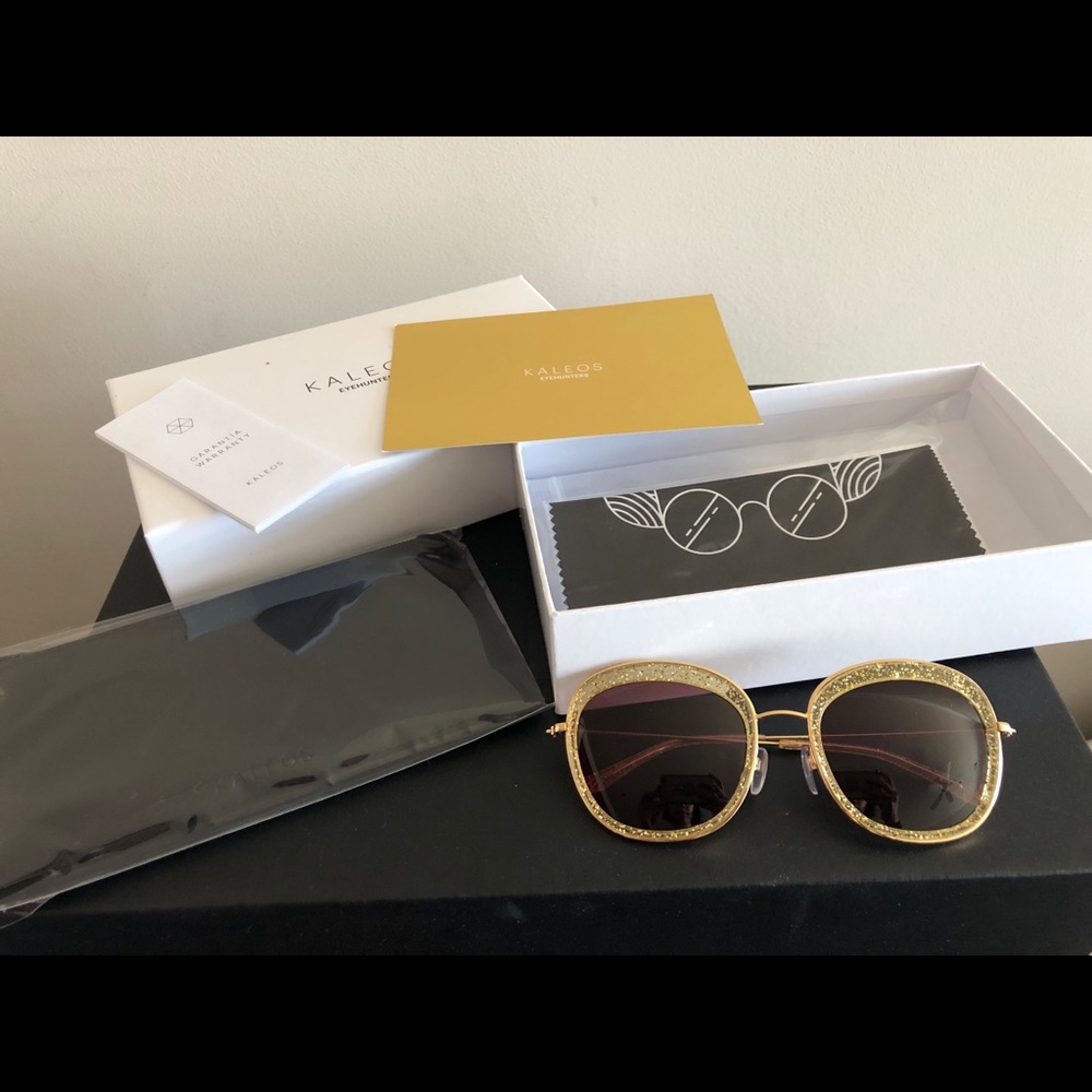 Kaleos Gold Glitter Sunglasses